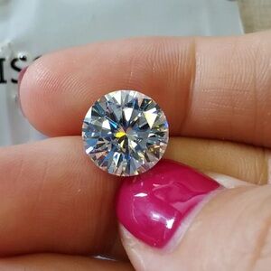 6CT VVS Certified Round Brilliant Cut Lab Grown Moissanite Sparkling Loose Stone